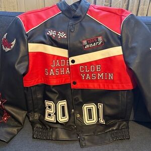 Bratz Women's Red and Black Leather Jacket